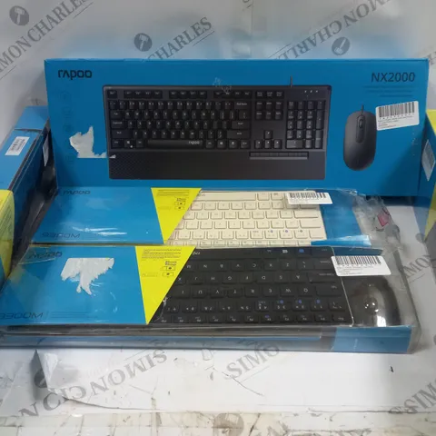 5 RAPOO KEYBOARD AND MOUSE COMBOS TO INCLUDE NX2000, 9300M