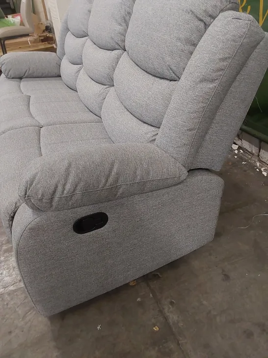 SORRENTO 3-SEATER LIGHT GREY FABRIC UPHOLSTERED MANUAL RECLINER SOFA