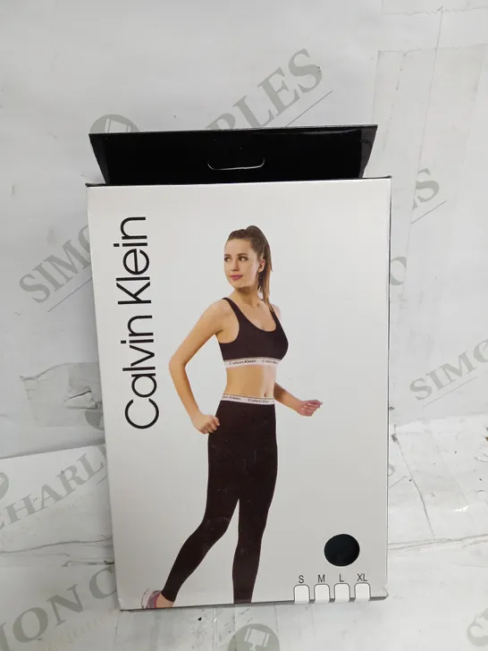 CALVIN KLEIN WOMENS SPORTS BRA & LEGGINGS SET - SIZE MEDIUM