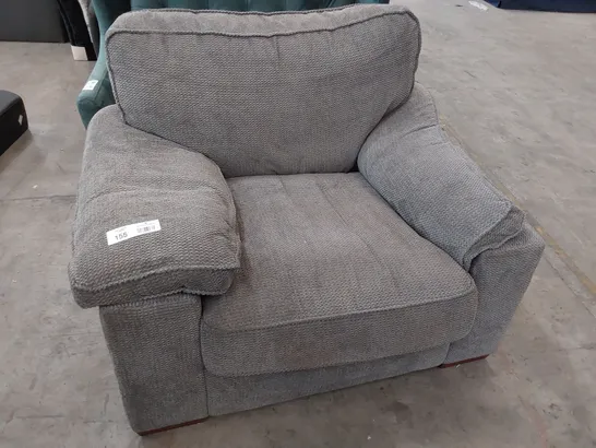 DESIGNER AYLESBURY EASY CHAIR GREY FABRIC 