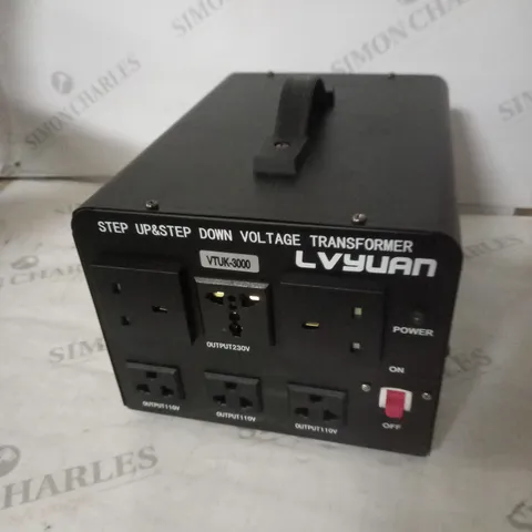 LVYUAN 220V - 110V VOLTAGE TRANSFORMER, STEP UP AND STEP DOWN, UK TO US 2-WAY 3000W