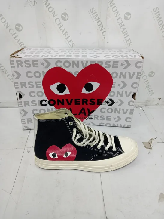 BOXED PAIR OF CONVERSE X COMME DES GARCONS CHUCK 70S CDG HI SIZE UK 10 