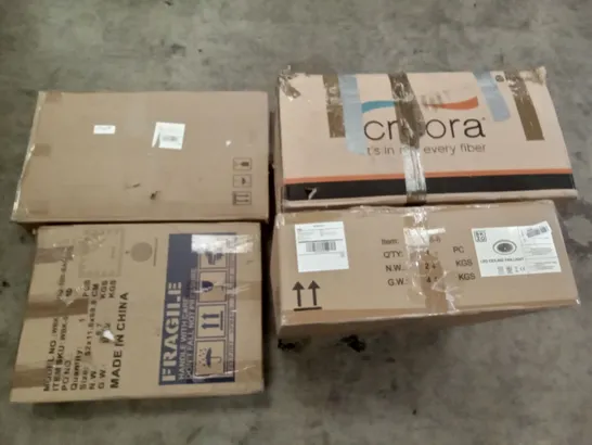 PALLET OF ASSORTED ITEMS INCLUDING LED CEILING FAN LIGHT, HOLLYWOOD MIRROR, ARTALL LAUNDRY SORTER, COWAY AIR PURIFIER, INSET/UNDERMOUNT SENIOR SINK 