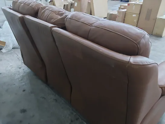 QUALITY BRITISH DESIGNER G PLAN KINGSBURY POWER RECLINING THREE SEATER SOFA DALLAS TAN LEATHER 