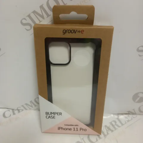 BOX OF 100 BRAND NEW BOXED GROOV-E IPHONE 11 PRO BUMPER CASES IN BLACK 