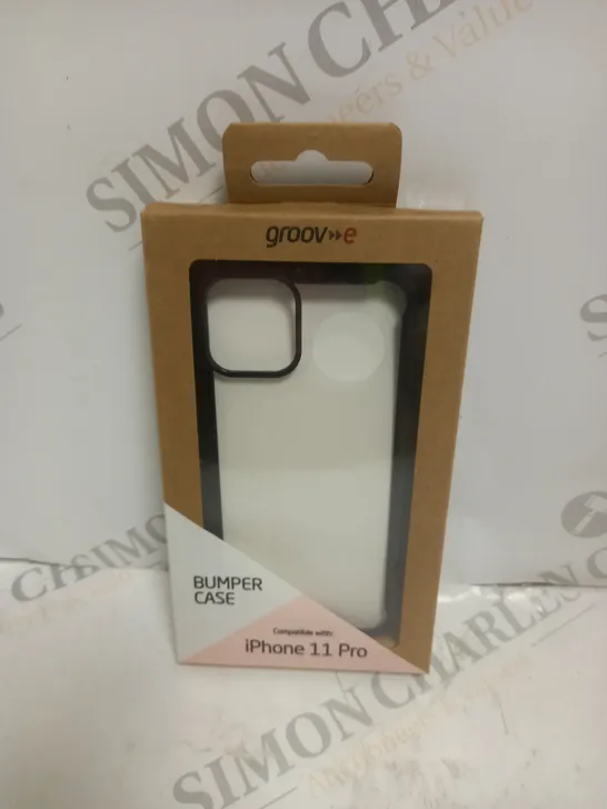 BOX OF 100 BRAND NEW BOXED GROOV-E IPHONE 11 PRO BUMPER CASES IN BLACK 