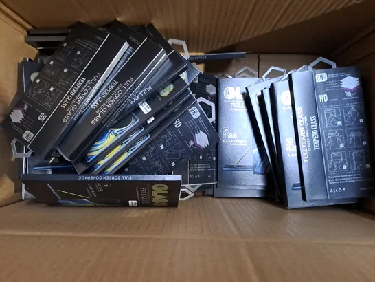 BOX OF APPROX. 30 TEMPERED GLASS SCREEN PROTECTOR FOR DIFFERENT PHONES TO INCLUDE - NOTE9 , NOTE 8 