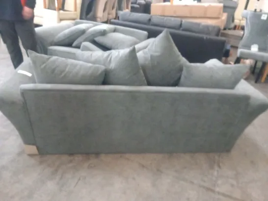 DESIGNER DURY GREY FABRIC THREE SEATER SOFA 