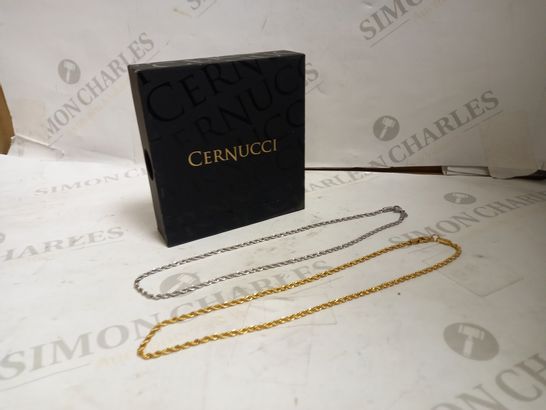 LOT OF 2 CERNUCCI 3MM ROPE CHAINS (WHITE GOLD + GOLD)