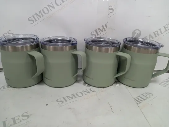 BOXED SET OF TRAVEL MUGS IN GREEN