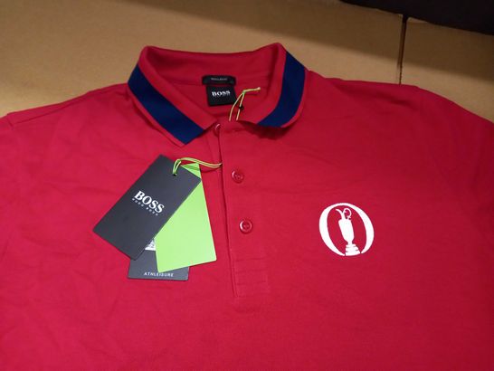 HUGO BOSS RED POLO SHIRT - M