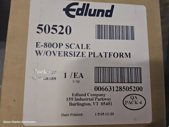 BOXED EDLUND ELECTRONIC FOOD SCALE E-80 EPWITH OVERSIZE PLATFORM