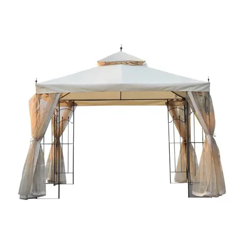 BOXED MILANNA 1.1m X 1.1m STEEL BBQ GAZEBO (1 BOX)