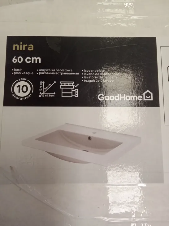 BOXED NIRA 60CM BASIN - WHITE 