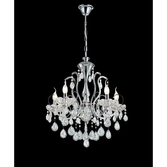 BOXED LOUISBURG 5-LIGHT UNIQUE CHANDELIER WITH CRYSTAL ACCENTS (1 BOX)