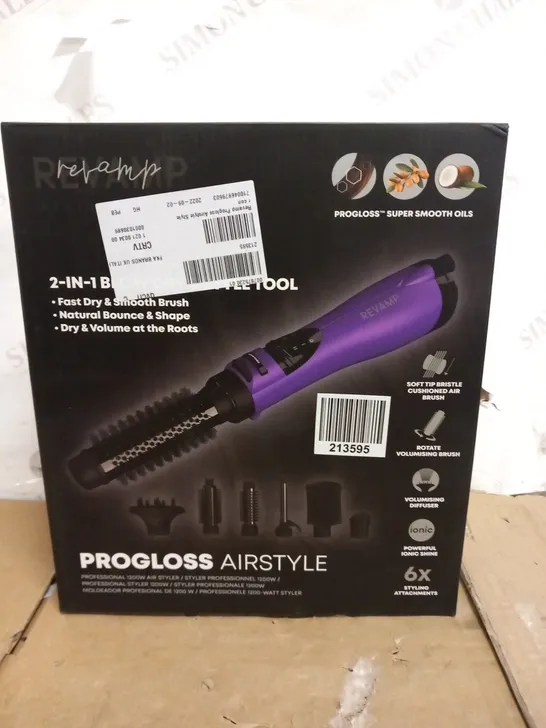 BOXED REVAMP PROGLOSS AIRSTYLE 2 IN 1 BLOW DRY AND STYLE TOOL