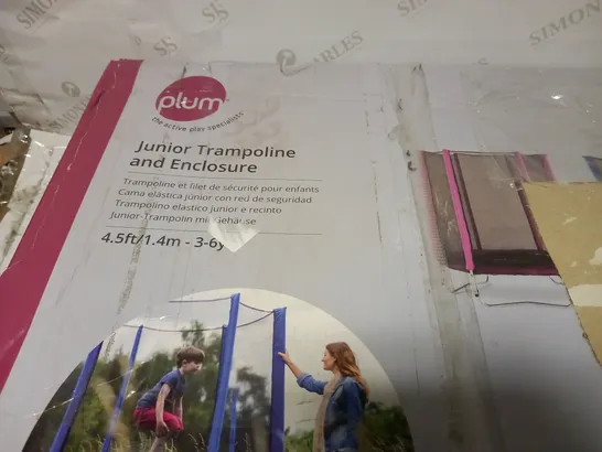 BOXED 4.5 FT BLUE JUNIOR TRAMPOLINE AND ENCLOSURE RRP £149.99