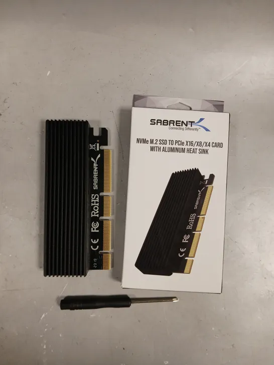 BOXED SABRENT SSD TO PCIE X16/X8/X4 CARD WITH HEAT SINK