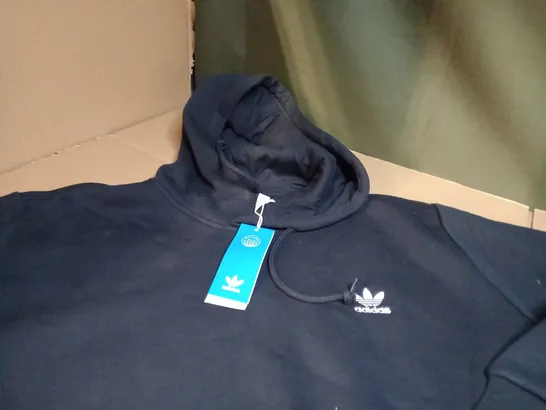 ADIDAS BLACK/LOGO HOODIE - XL