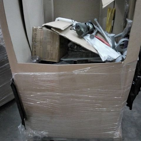 PALLET OF ASSORTED ITEMS INCLUDING CRUTCHES, DOOR MATS, MEDITERRANEAN CUSHION SETS