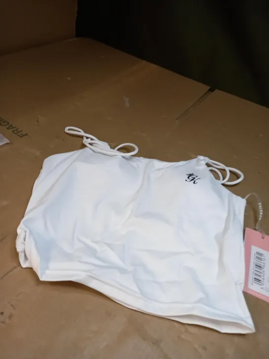 WHITE GYMSHARK SPORTS TOP SIZE 8