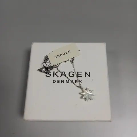 BOXED SKAGEN MOTHER OF PEARL DANISH STAR PENDANT NECKLACE