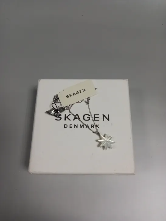 BOXED SKAGEN MOTHER OF PEARL DANISH STAR PENDANT NECKLACE