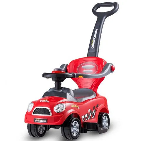 BOXED COSTWAY KIDS 3 IN 1 RIDE ON CAR WITH PUSH HANDLE - RED