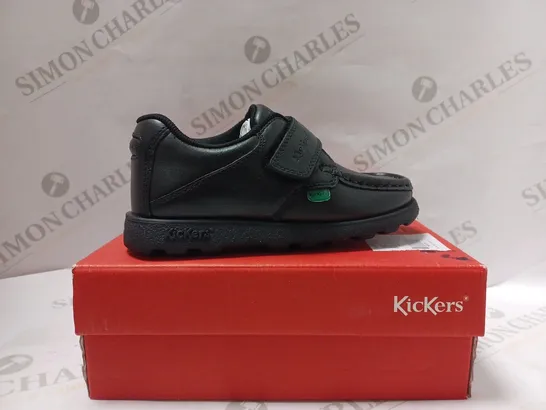 KICKERS FRAGMA STRAP LEATHER SHOES IN BLACK - SIZE 29