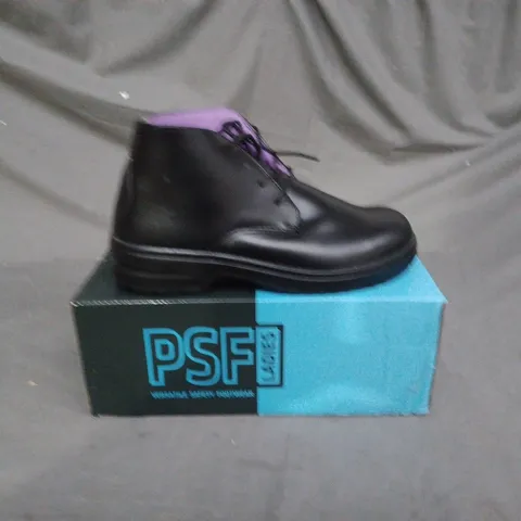 BOX OF APPROXIMATELY 10 PAIRS OF PSF LADIES VERSATILE SAFETY FOOTWEAR SIZE 4