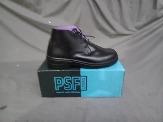 BOX OF APPROXIMATELY 10 PAIRS OF PSF LADIES VERSATILE SAFETY FOOTWEAR SIZE 4