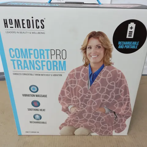 LOT OF 4 BOXED AS NEW HOMEDICS COMFORT PRO TRANSFORM CORDLESS HEATED THROWS