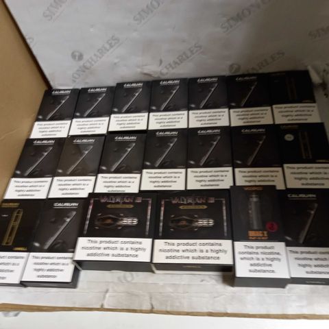 LOT OF APPROXIMATELY 20 E-CIGARATTES TO INCLUDE CALIBURN A2 POD, AND CALIBURN UWELL SIMPLE ETC.
