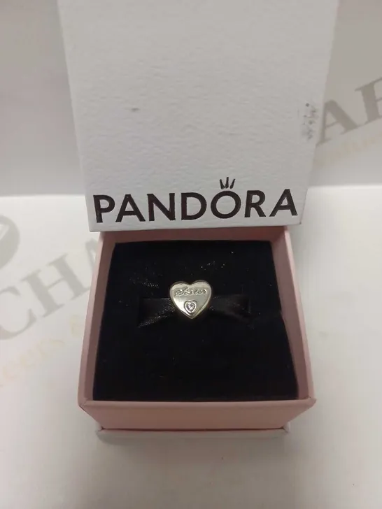 PANDORA SISTER HEART DIAMANTE SILVER CHARM 