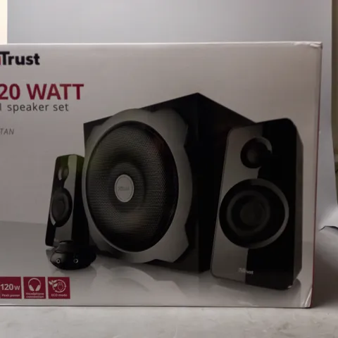 BOXED TRUST 120 WATT 2.1 SPEAKER SET