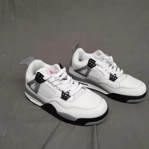 UNBOXED PAIR OF JORDAN 4 RETRO WHITE CEMENT SIZE UNSPECIFIED