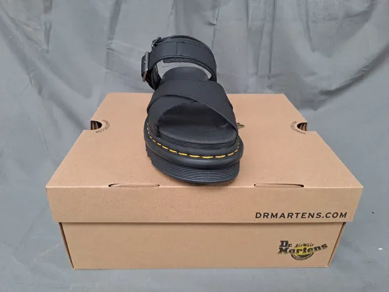 BOXED PAIR OF DR MARTENS OPEN TOE SANDALS IN BLACK UK SIZE 6