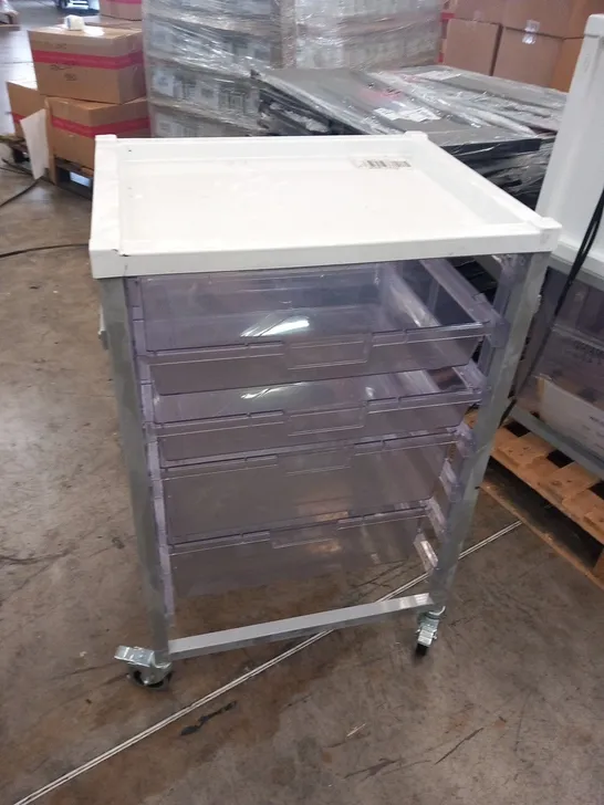 PALLET OF APPROXIMATELY 4 FOUR DRAWER EQUIPMENT TROLLEYS