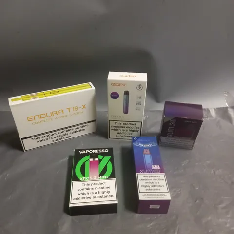 APPROXIMATELY 20 BOXED E-CIGARETTES TO INCLUDE ASPIRE, VAPORESSO, INNOKIN ETC 