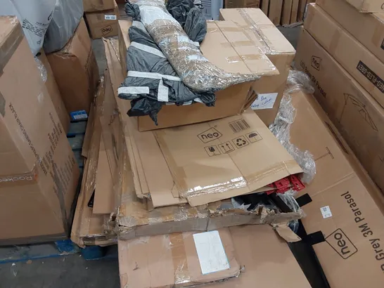 PALLET OF ASSORTED FURNITURE PARTS AND ASSORTED ITEMS