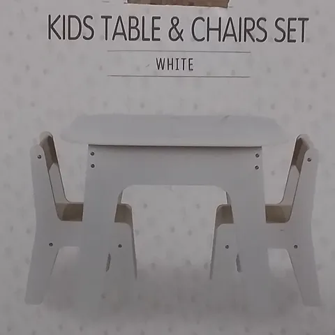 BOXED KIDS TABLE AND CHAIR SET IN WHITE 