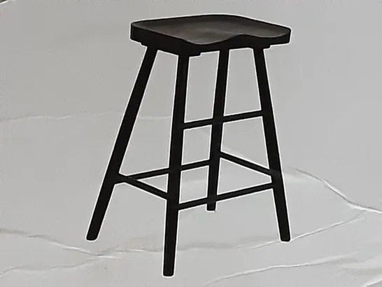 BOXED LOXWOOD STOOL IN BLACK , H67 X W48.5 X D39 CM 