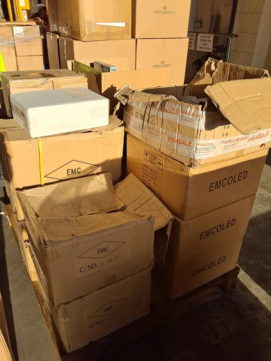 PALLET CONTAINING 13 MULTIPACK BOXES OF ASSORTED LIGHTING ITEMS TO INCLUDE EMCOLED 18W CIRCULAR LIGHTS, GLS FILAMENT BULBS AND LED CABINET LIGHTS