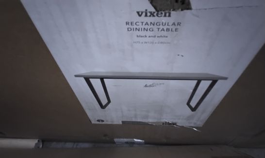 BOXED VIXEN RECTANGULAR DINING TABLE BLACK AND WHITE 