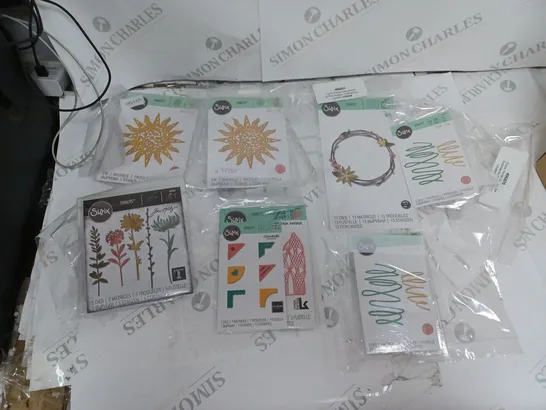 APPROXIMATELY 15 SIZZIX CRAFTING ITEMS TO INCLUDE THINLITS DIE, INKPAD, AND STAMP FRAMES ETC. 