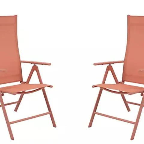 OUTLET GREEN LOUNGE SET OF 2 FOLDING RECLINERS IN TERRACOTTA