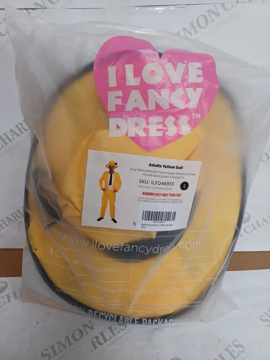 ILOVEFANCYDRESS ADULT YELLOW SUIT - S