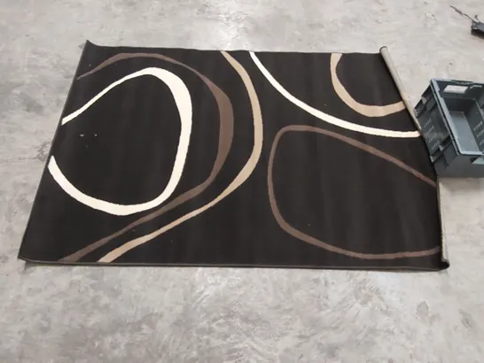 ORIAN SWIRL DARK BROWN RUG // 120 X 170CM