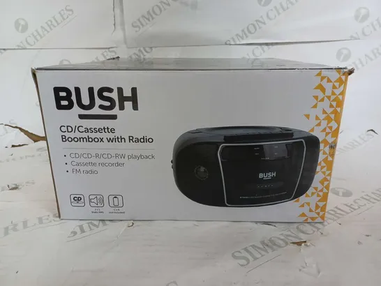 BOXED BUSH CD/CASSETTE BOOMBOX WITH RADIO