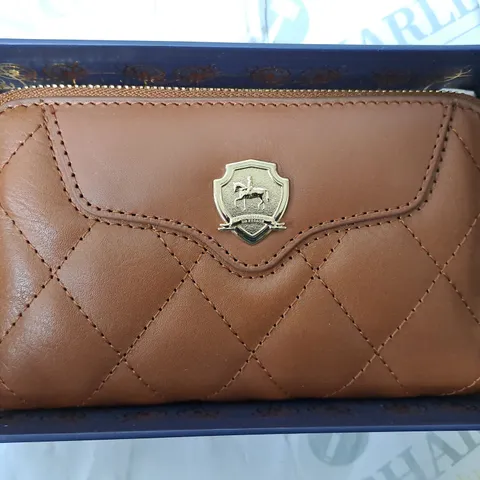 BOXED PAUL COSTELLOE DRESSAGE PURSE IN BROWN 